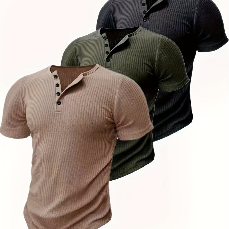 3pcs Men’s Short-Sleeved Fashion Trendy Top.