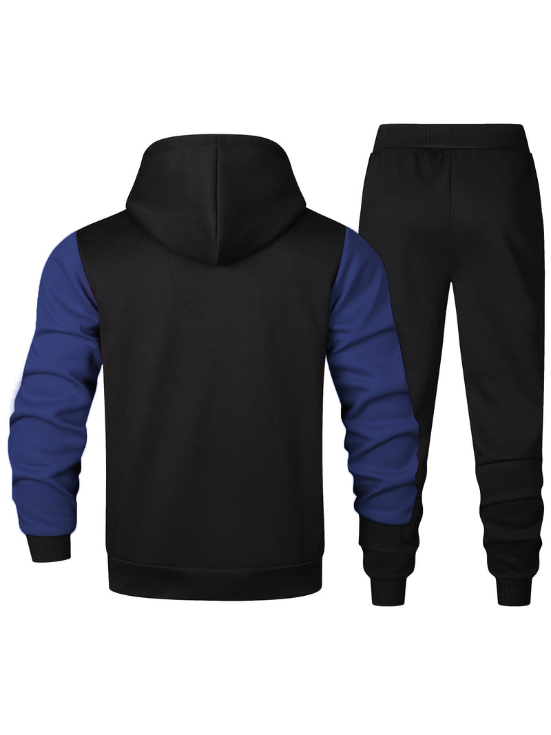 Men's Casual Sports Two-Piece Set Includes a Hooded Sweatshirt And Pants.