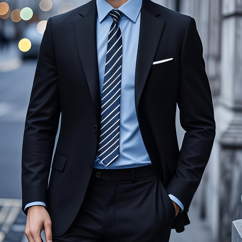 2pcs Classic Suit Set- Men's Formal Wear- High Quality, Comfortable Fit.