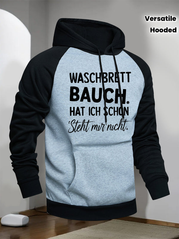 Men's Hooded Sweatshirt with WASCHBRETT Print.