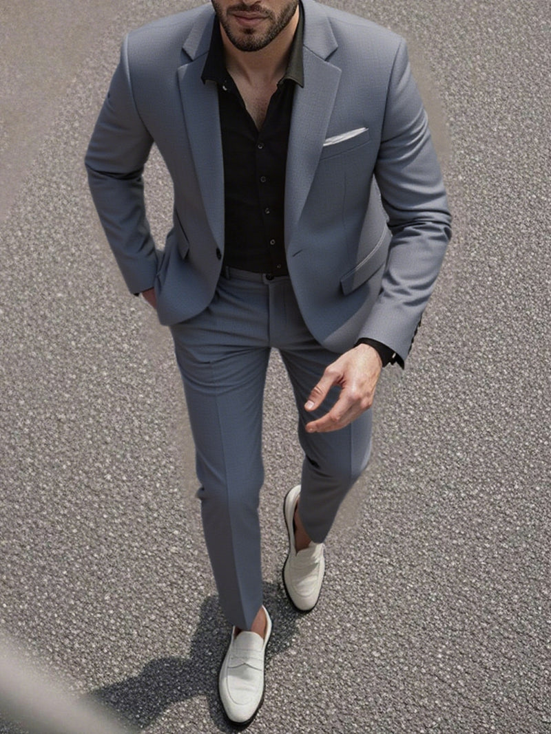 Set of 2 Men'S Tailored Suit Jacket & Dress Trousers with Pockets.