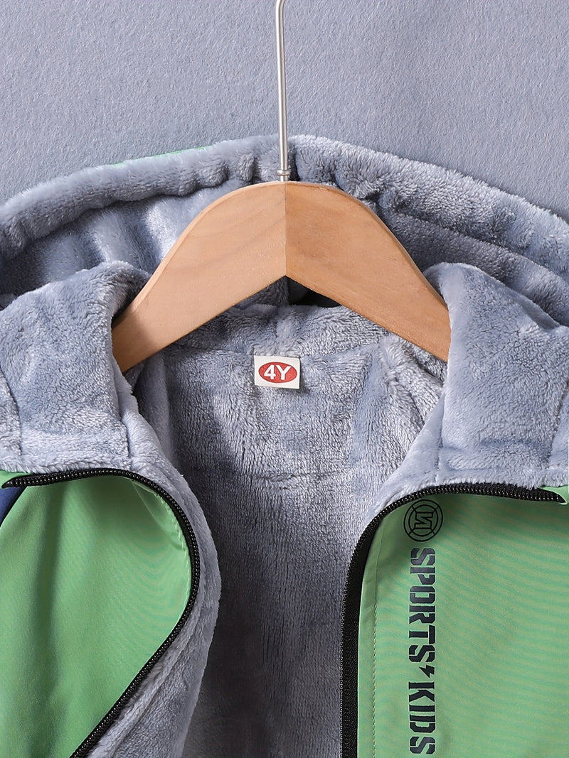Boys' Casual Hooded Windbreaker Jacket.