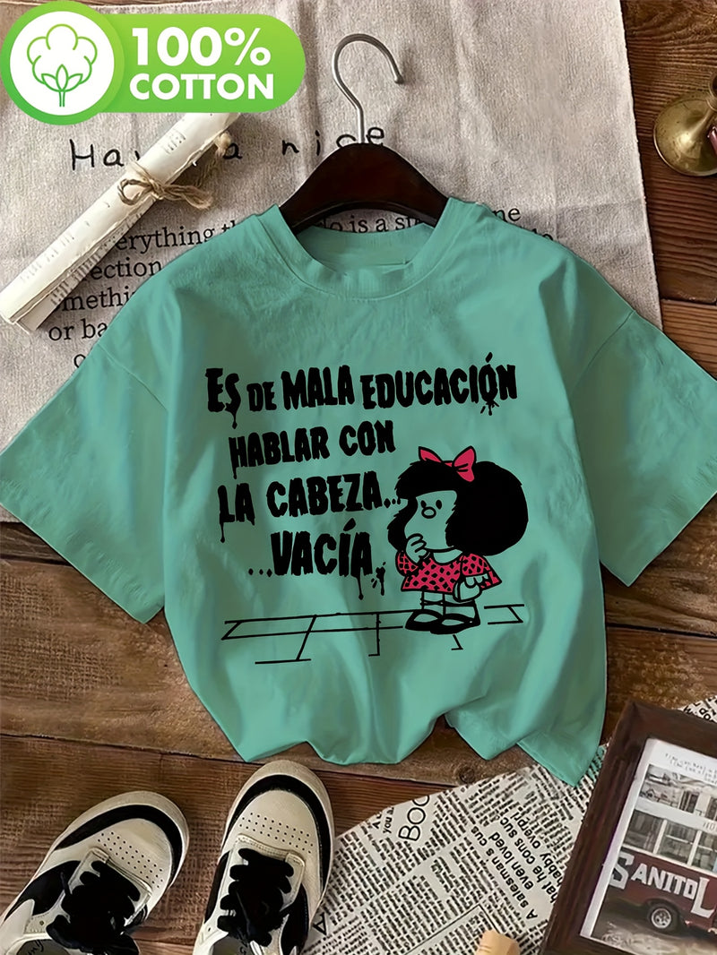 Women’s Graphic Print T-shirt Crew Neck Casual.