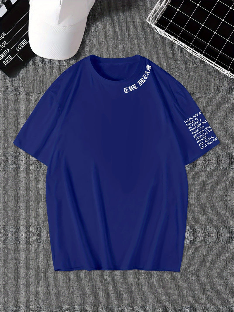 Men's Graphic Print Round Neck Short Sleeve, a Gift for Boyfriends.