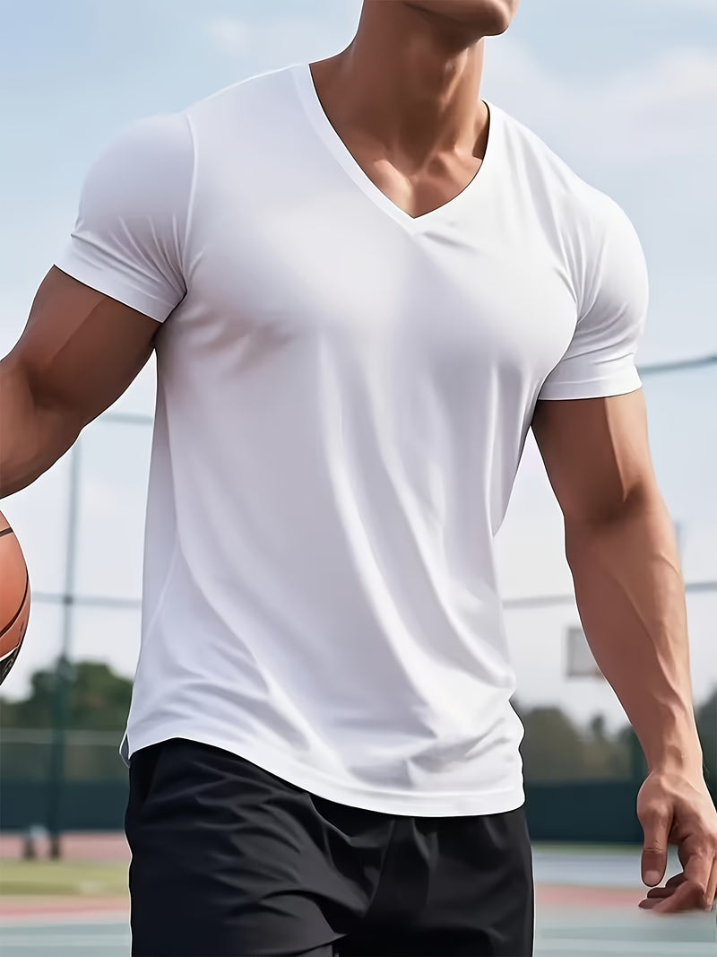 3pcs Men's V-Neck T-Shirts.