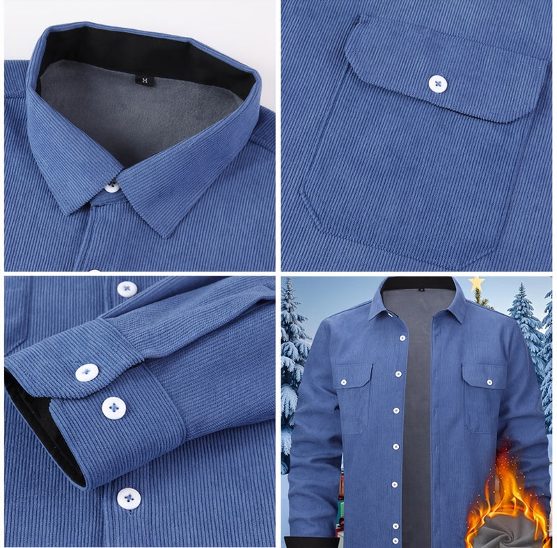 Men’s Shirt Inside Warm Long Sleeve Jacket.