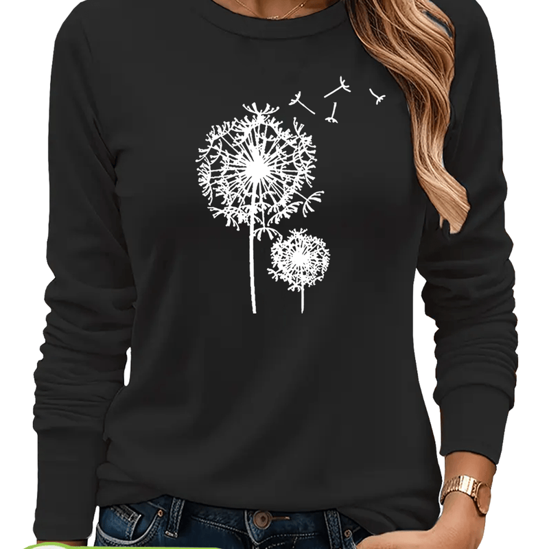 Women's  Long Sleeve Round Neck T-Shirt.