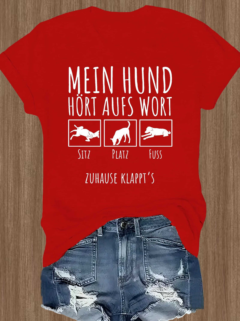 Women's German Dog Graphic T-Shirt.