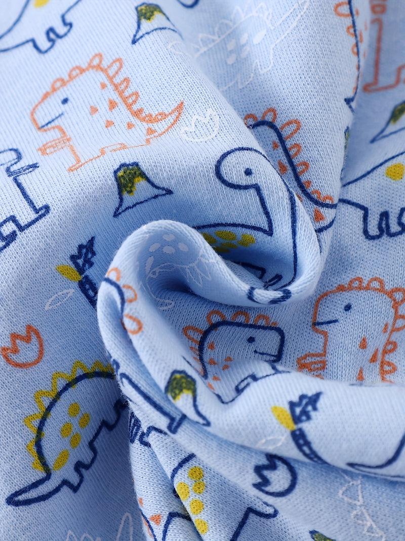 Summer Children's Triangle Romper Cute Dinosaur Pattern 0-3m Baby Onesie.