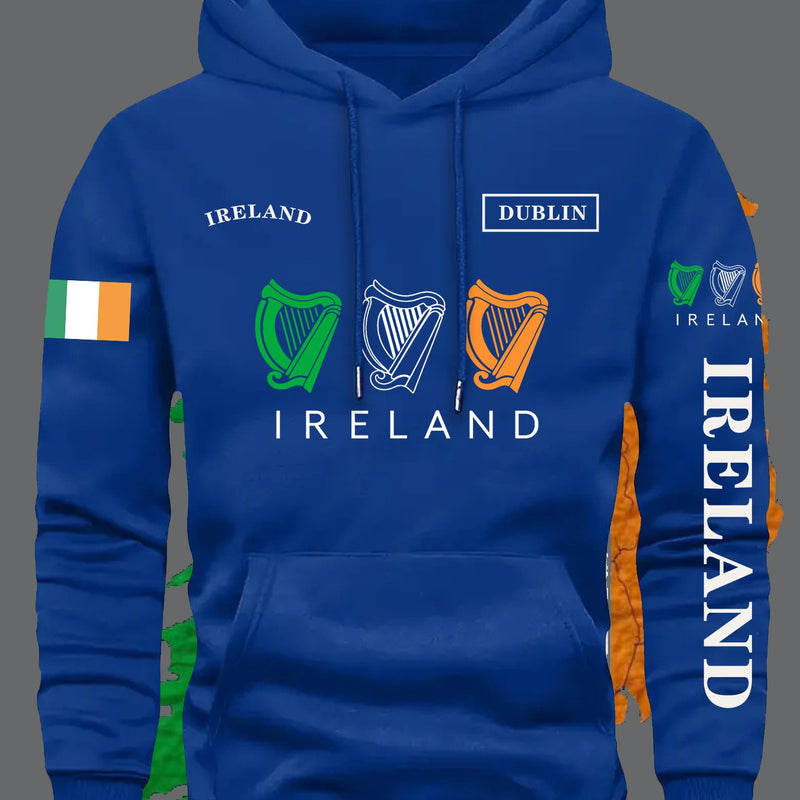 Men's Brown Ireland Flag Graphic Hoodie.