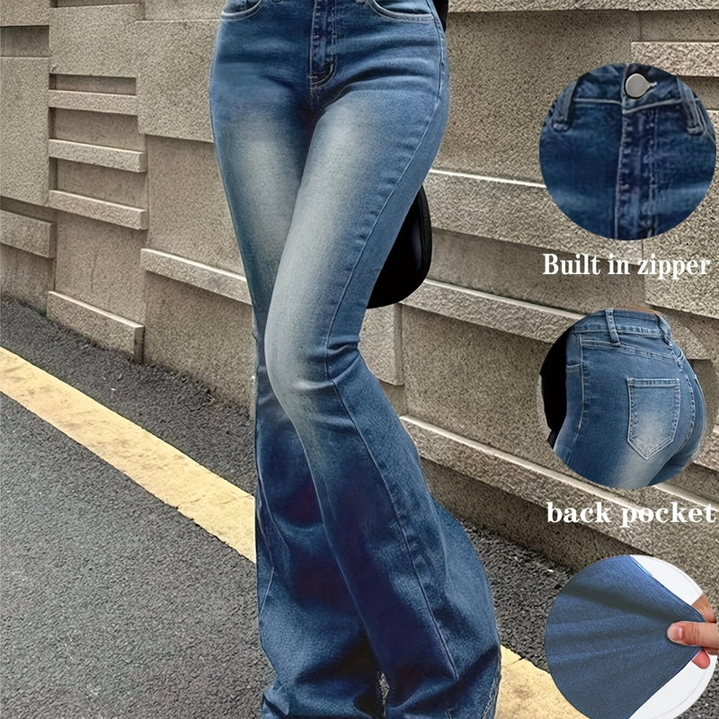 Women's High-Stretch Retro Flare Jeans.