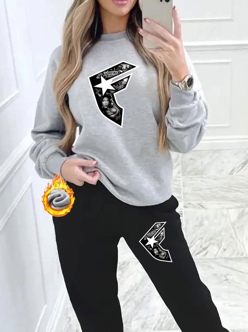 A Two-Piece Set for Women, Essential for Autumn And Winter.