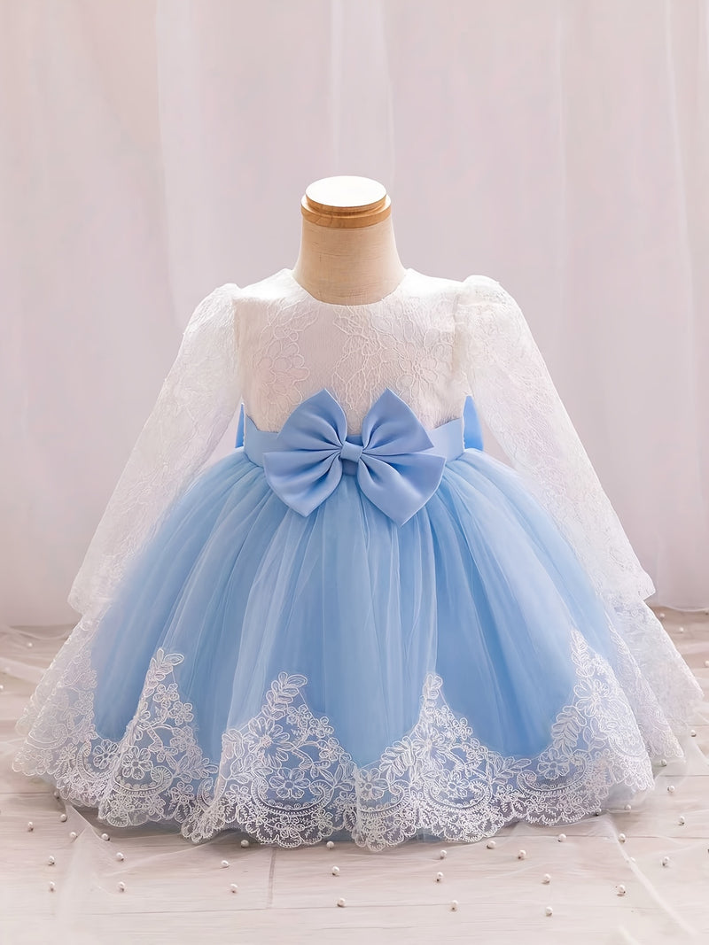 New Bow Children's Dress, Infant & Toddler Christening Gown.