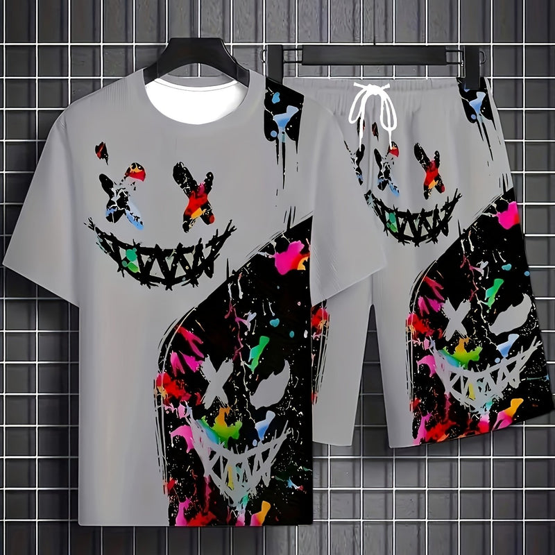 Men'S Breathable Outdoor Casual T-Shirt And Shorts Set.