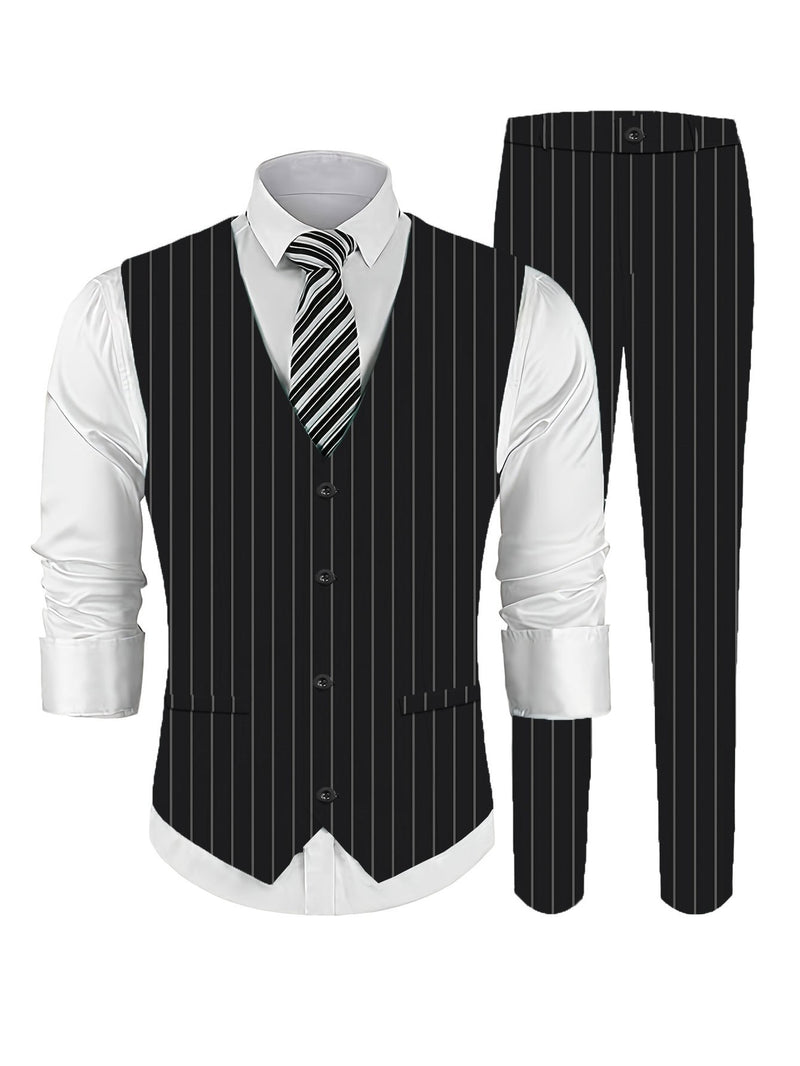Fashionable Men's Two-Piece Set Consisting of a Vest And Trousers.
