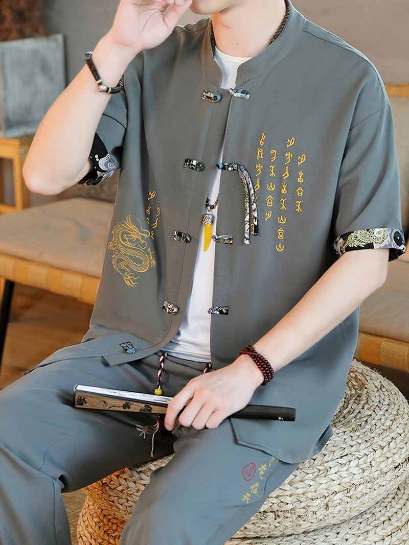 Summer New Chinese Style Hanfu Set for Men.