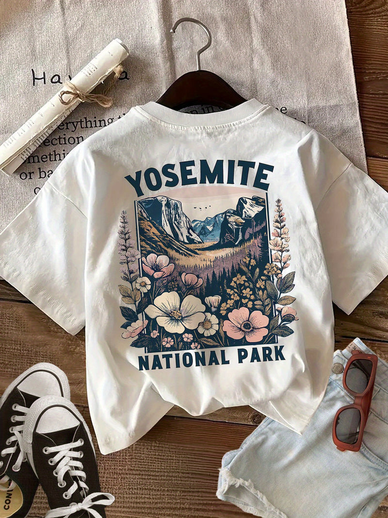 Women’s Summer Vintage Style Double-Sided Printed T-Shirt.