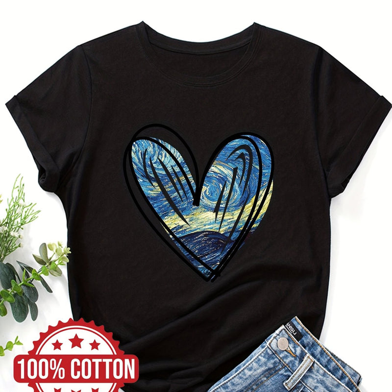 Women's "Starry Sky Love" Graphic T-Shirt.