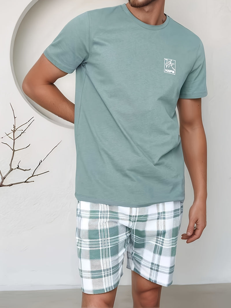 Men's Casual Minimalist Style Round Neck Short Sleeve T-Shirt.