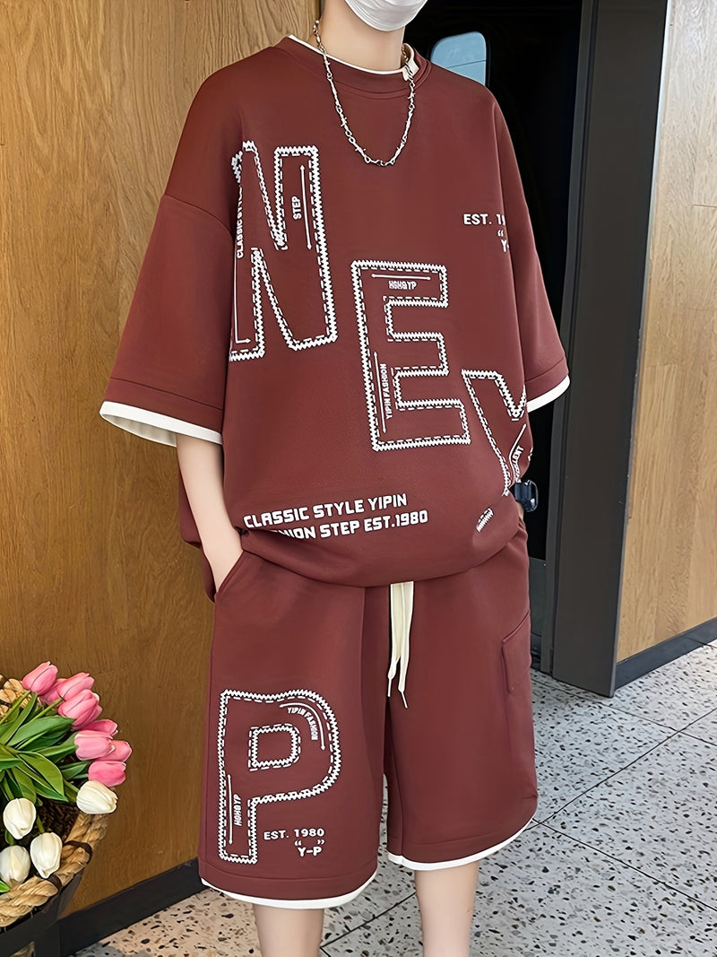 Sportswear Set, Youth Student Casual Two-Piece Outfit.