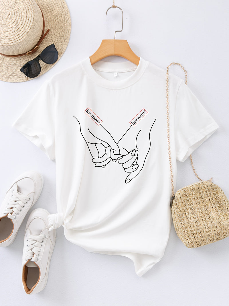 Women’s Text Personalized Couple's T-Shirts.