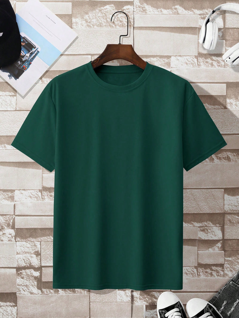 4 pcs  Men's Trendy Solid Color T-Shirts.