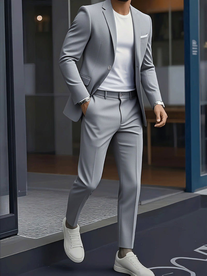 Men's Two-Piece Suit Set, Including Jacket and Trousers.