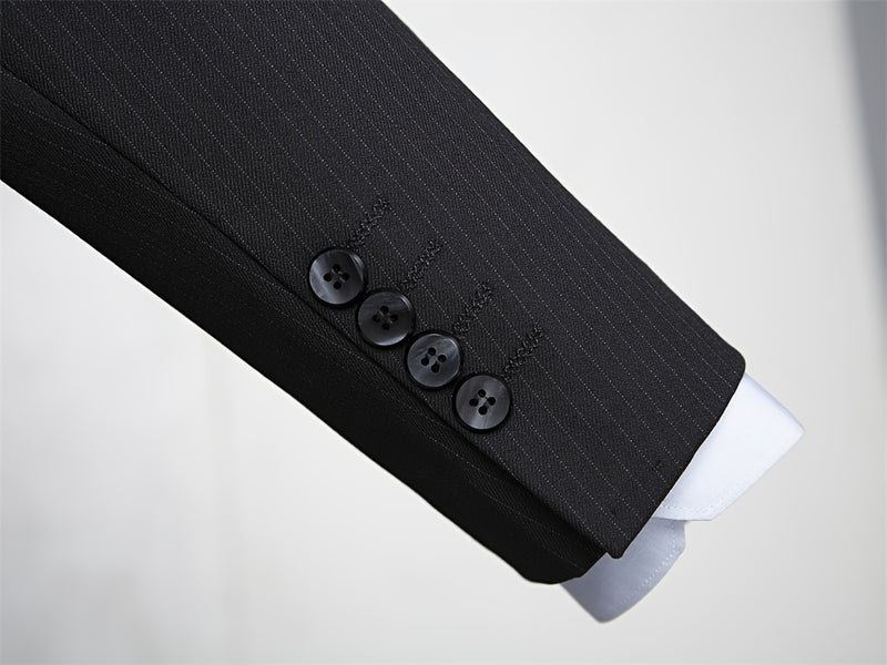 Men's Double-Breasted Suit Set, Casual Formal Wear.