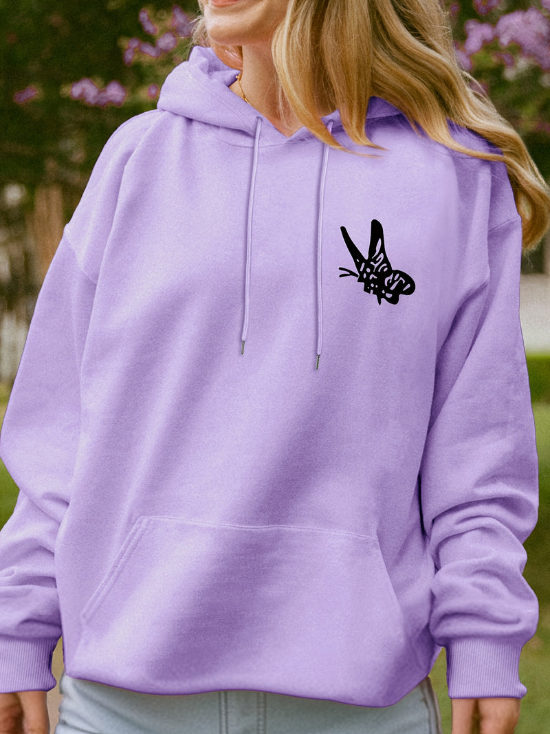 Women's Stylish Casual Creative Butterfly Print Hoodie.