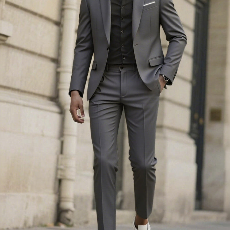 Set of 2 Men'S Tailored Black Suit - Long Sleeve.