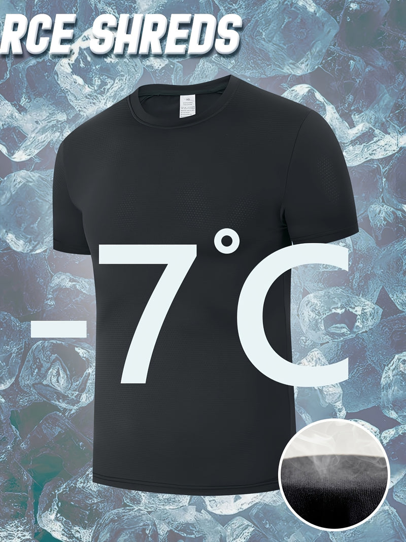 Men's Quick-Dry Ice Cooling Short Sleeve T-Shirt.