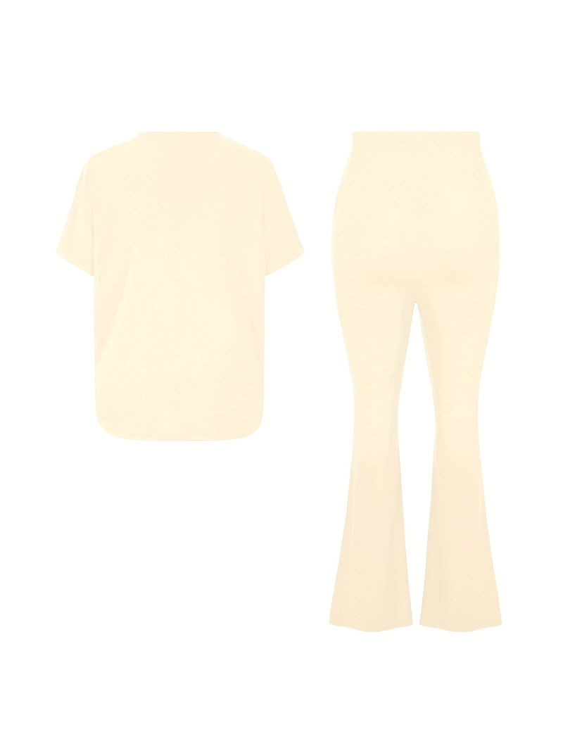 Womens Cross-Border Foreign Trade Loose T-Shirts, Long Wide-Leg Pants.