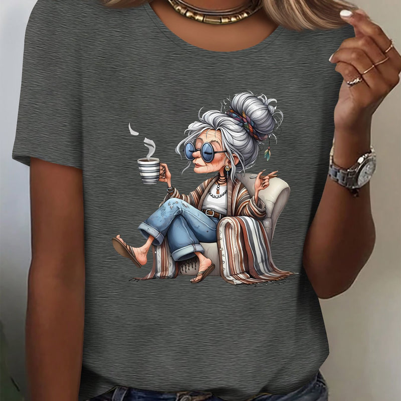 Women’s Home Casual Round Neck Short-Sleeved Top.