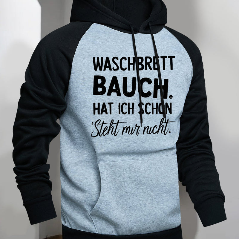 Men's Hooded Sweatshirt with WASCHBRETT Print.