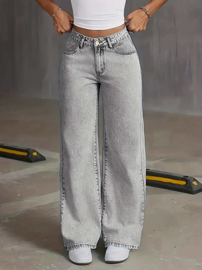 Women's  New Elastic Straight-Leg Jeans.
