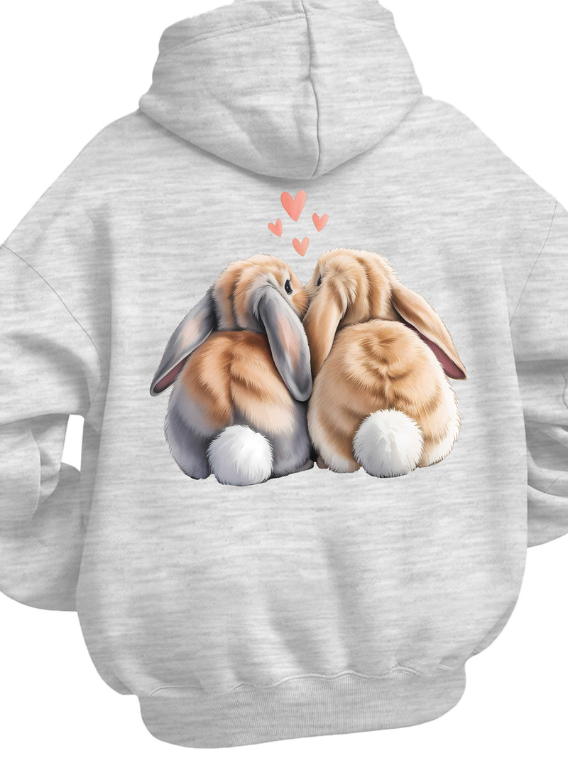 Cute Rabbit Back Women's casual sweatshirt back printed fashionable.