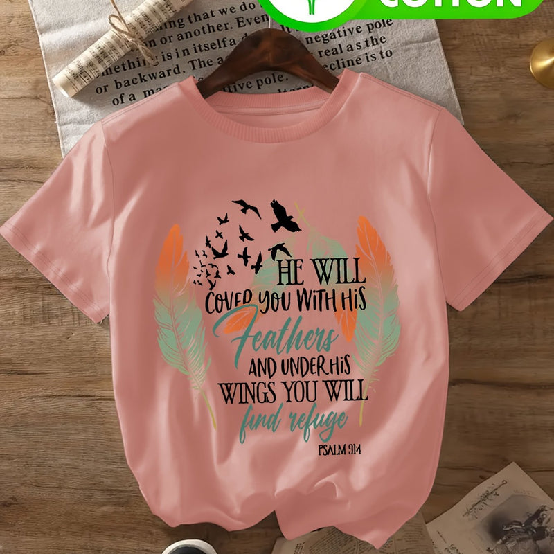 Women's T-Shirt with Psalm 91 Design.