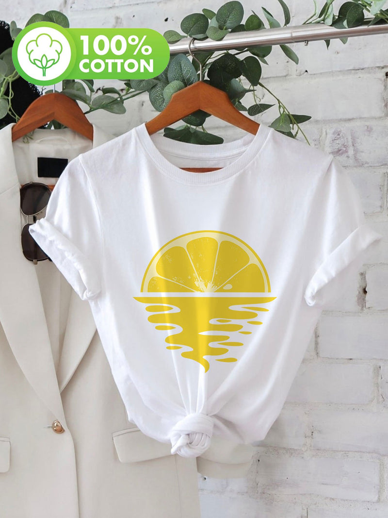 Women’s Graphic Print T-shirt, Short Sleeve Crew Neck Casual.