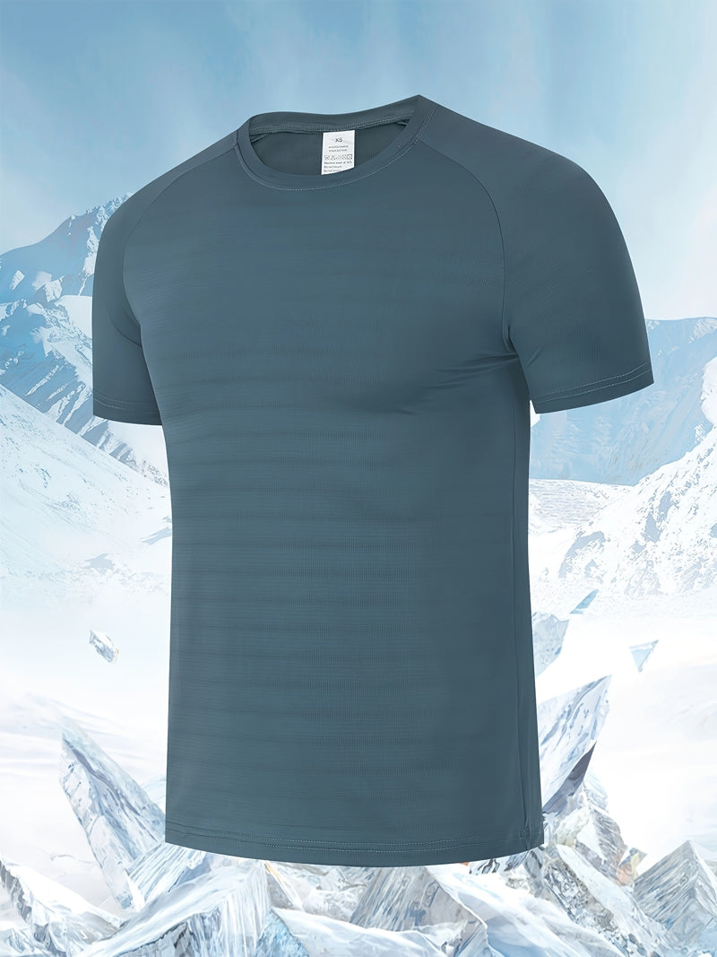 Men's Quick-Dry Ice Cooling Short Sleeve T-Shirt.