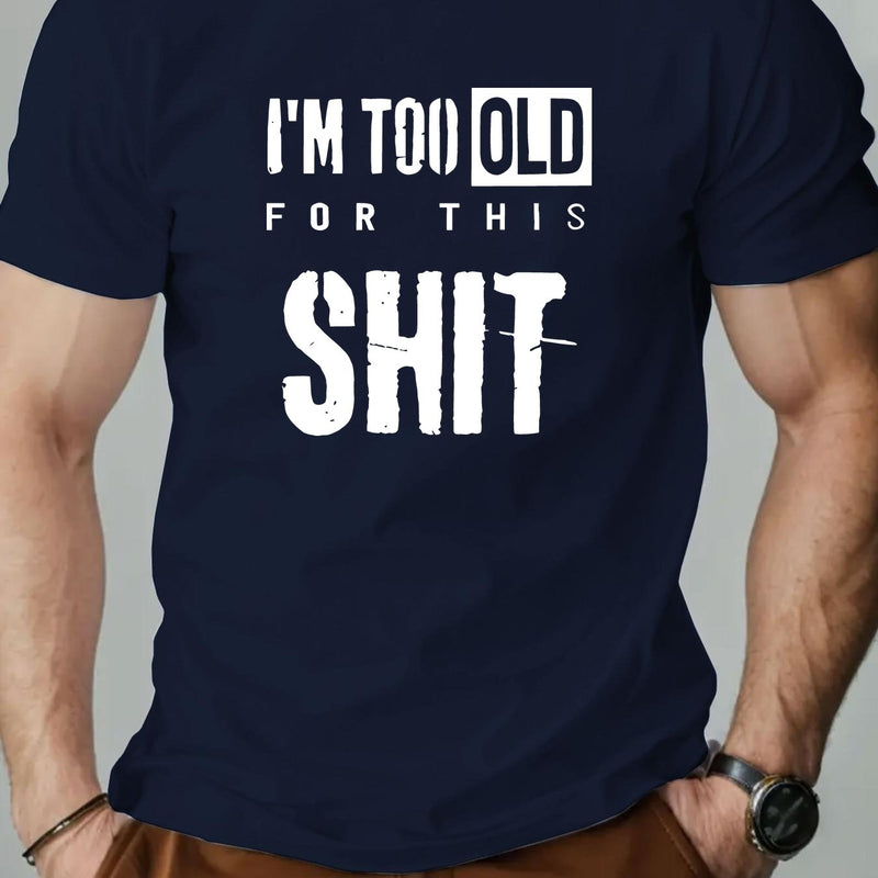 Men's SHIT Graphic Summer Casual Crew Neck Short Sleeve T-Shirt.