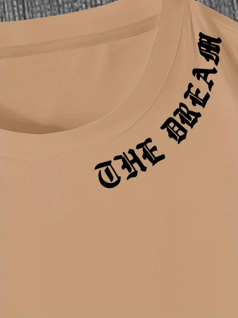 Men's Graphic Print Round Neck Short Sleeve, a Gift for Boyfriends.