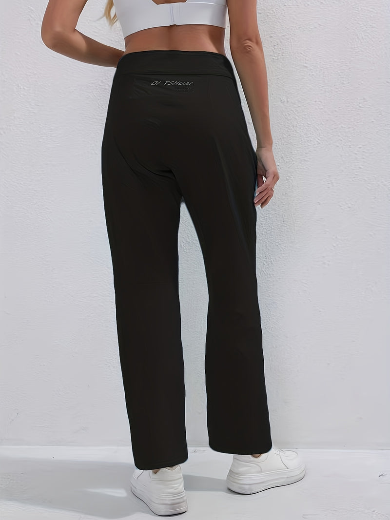 Women's Sports Long Pants, Stretchy Fitted Design with Adjustable Elastic.