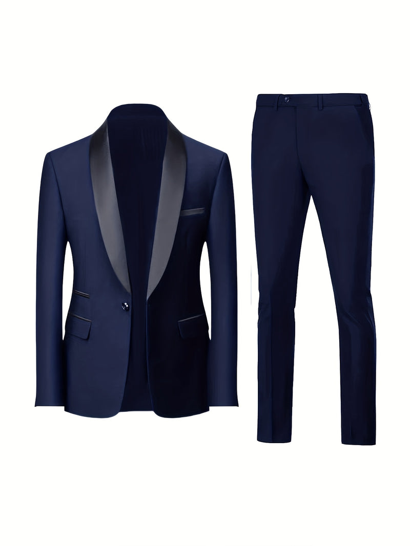 A High-End Men'S Two-Piece Suit, Perfect for Weddings, Parties.