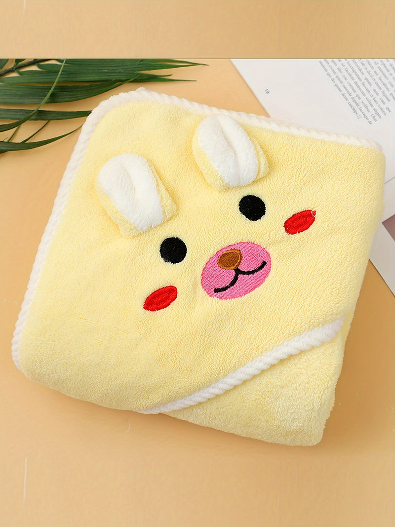 Baby's Animal Pattern Hooded Bathrobe, Multi-functional & Highly Absorbent.