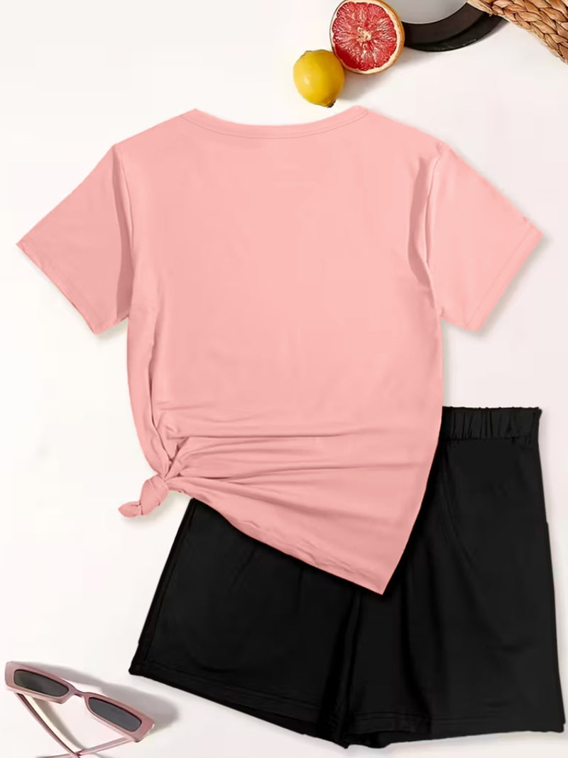 2pcs Women's Y2K Sportswear Suit - Shorts.