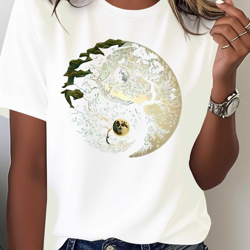 Women's Tai Chi Yin Yang Symbol T-Shirt.