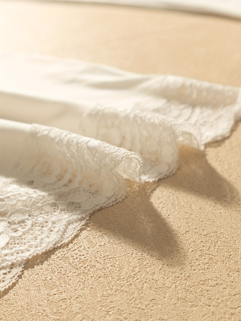 5pcs Women's Elegant Contrast Lace Trim Sleeveless Smock Tops.