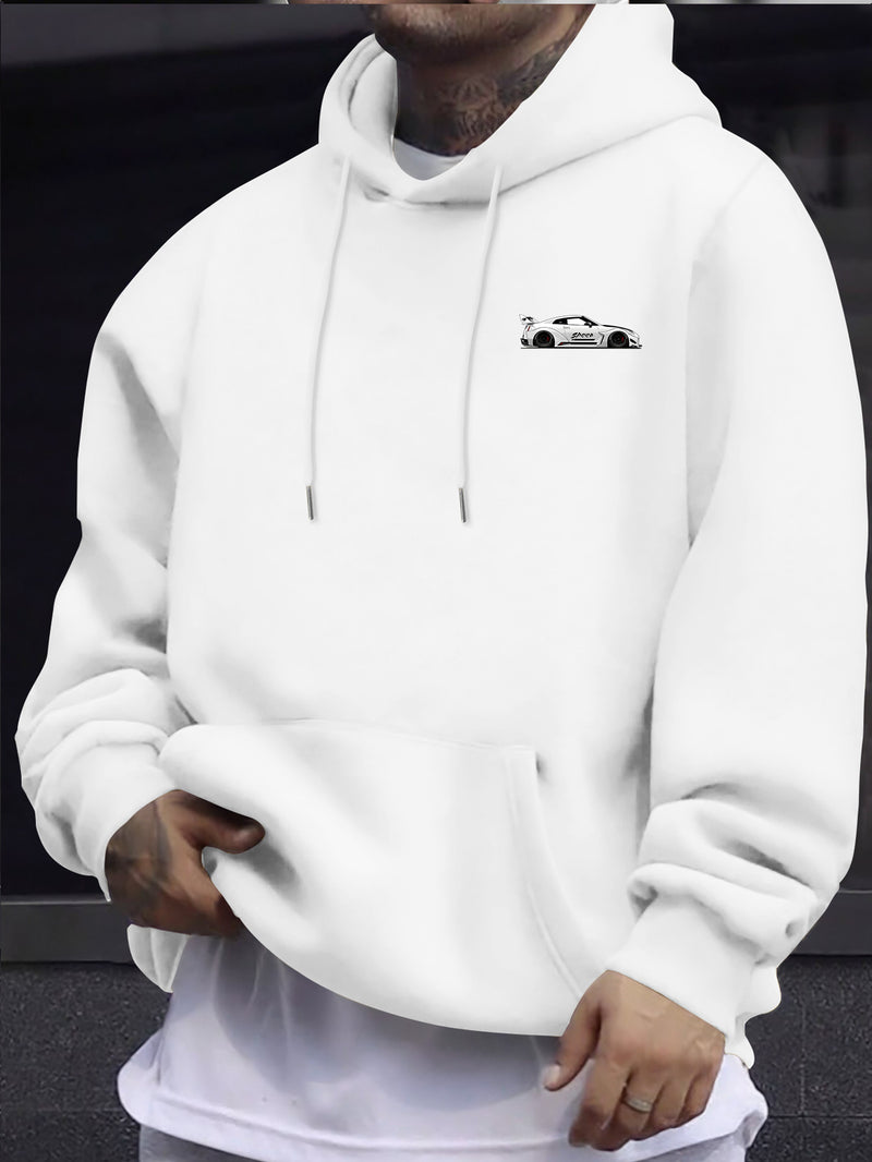 Racing Style,  Element Pattern Print Men's Hoodie.