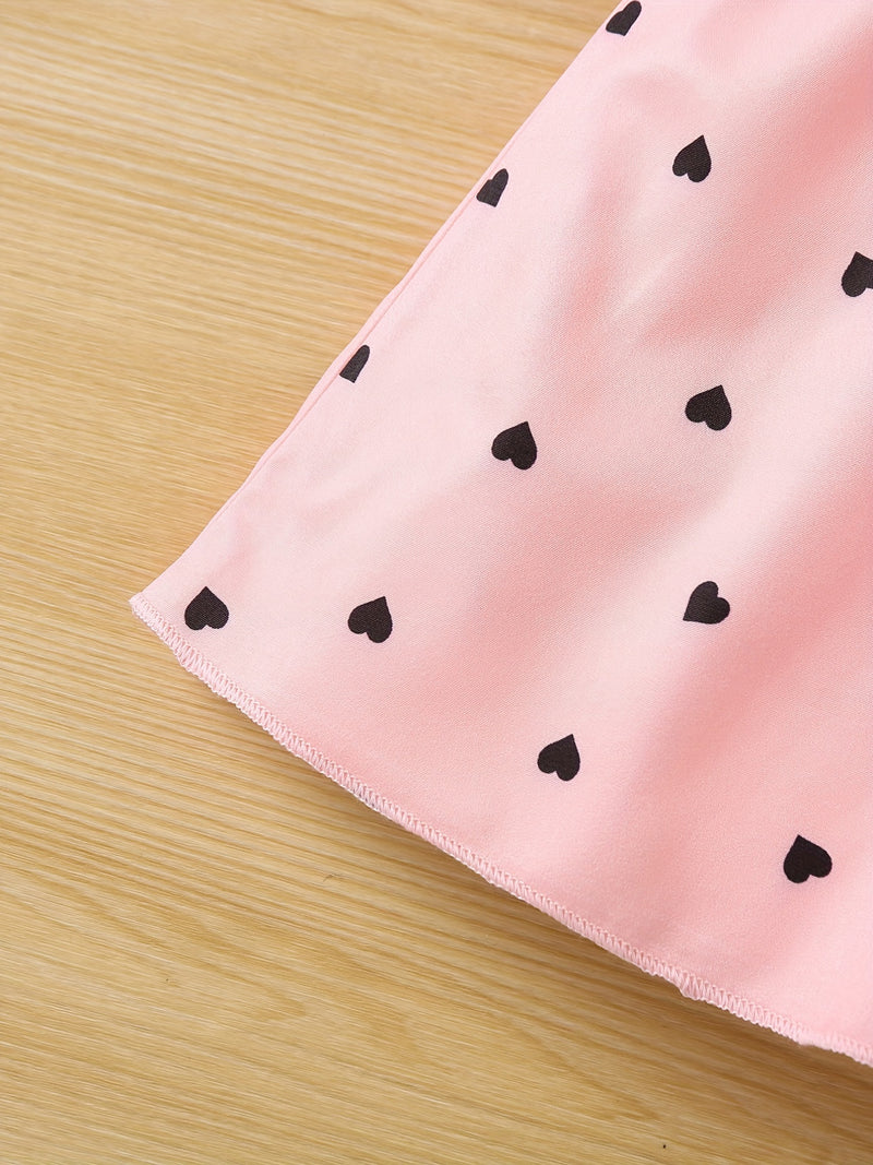 Ramadan Adorable Heart-Print Tunic Dress For Girls.