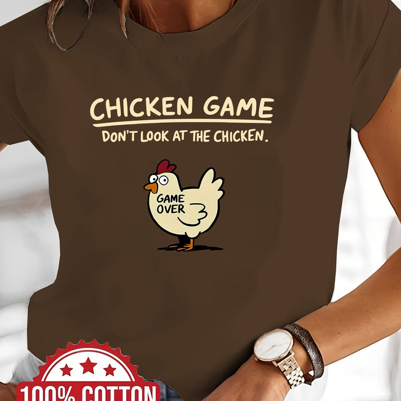 Women's Chicken Game Graphic T-Shirt.